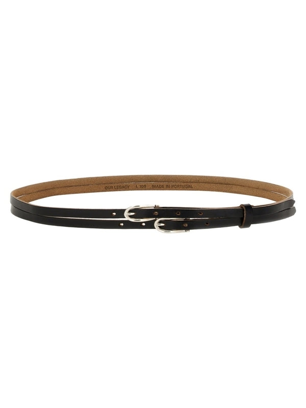 Twin Tongue Leather Belt