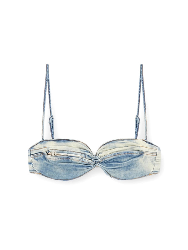 OUCHY Denim Sleeveless Bralette Top