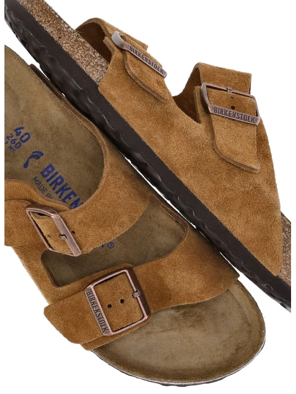 Arizona Double Buckle Suede Leather Sandals