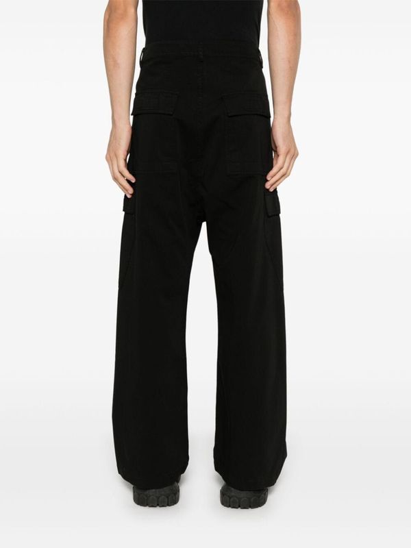 Black Cotton Cargo Pants