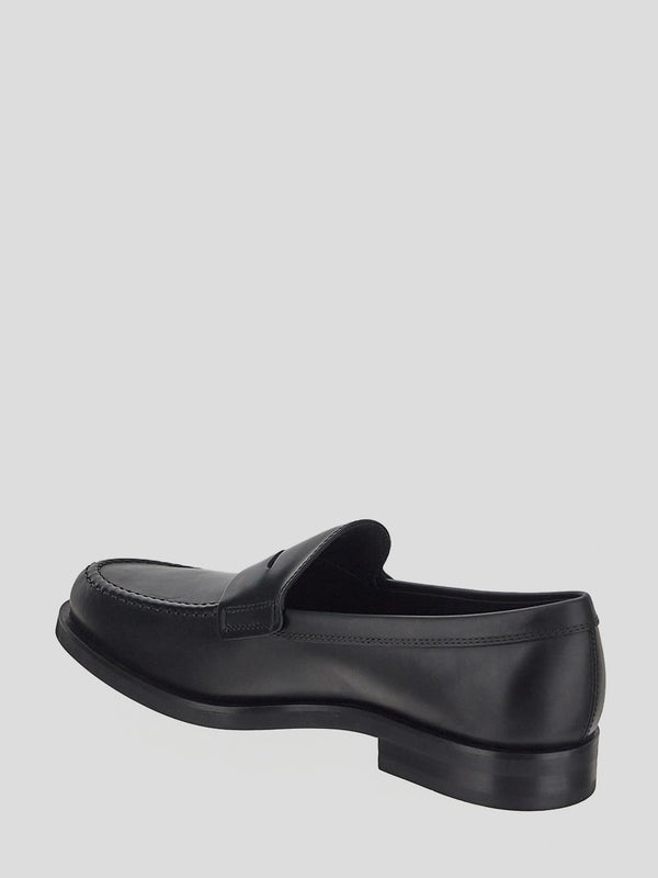 Black Leather Penny Loafers