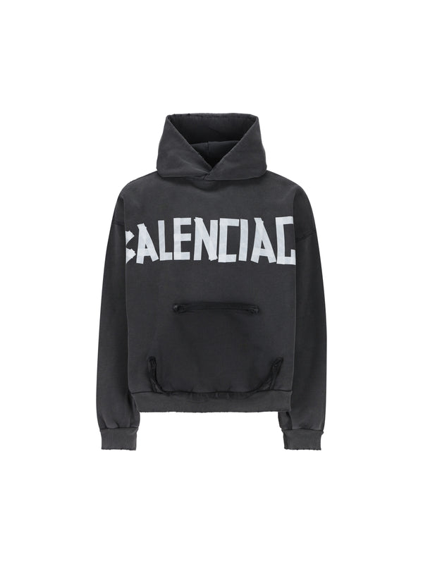 Tape Type Logo Printed Hoodieie