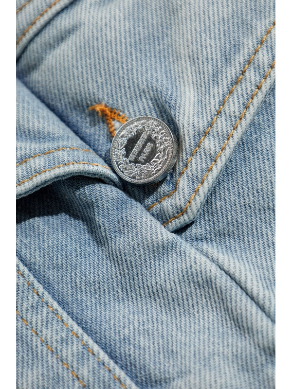 Asymmetric
  Detail Denim Jacket