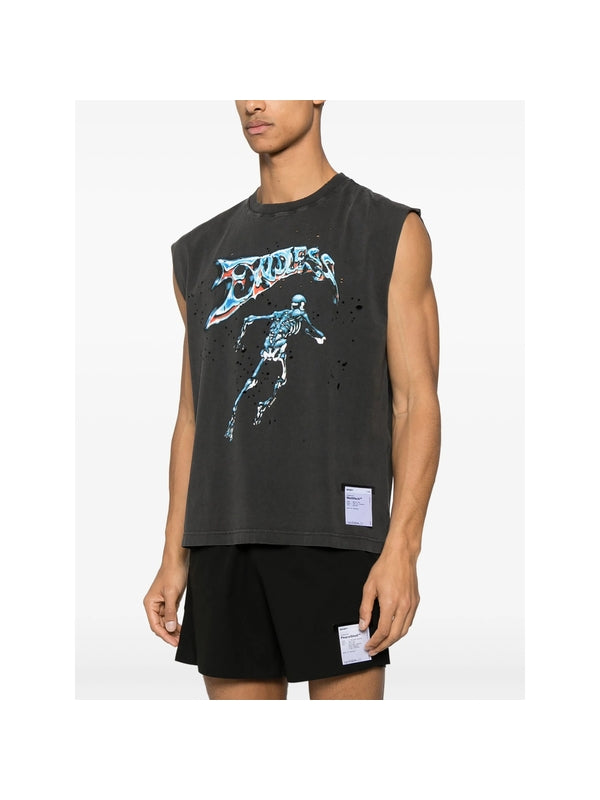 Graphic Print Cotton Tank Top