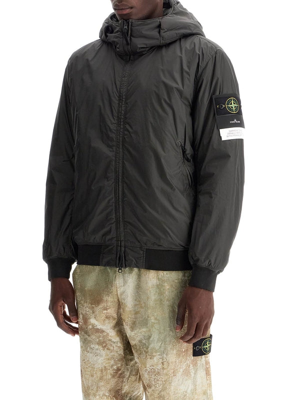 STONE ISLAND - Wappen Patch Nylon Hoodie Jacket - Jente