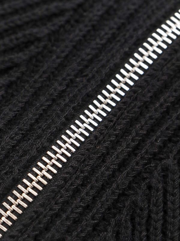 Zipper Detail Wool Knit