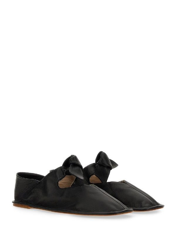 Llasada Knot Detail Leather Flat Shoes