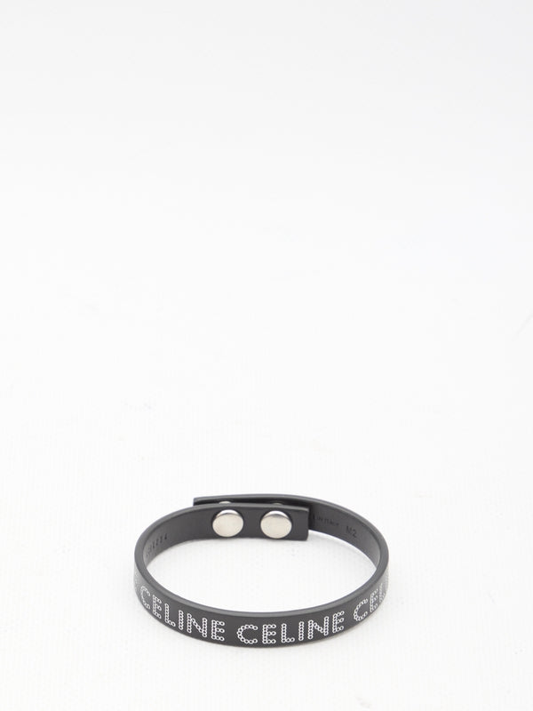 Stud Logo Leather Bracelet