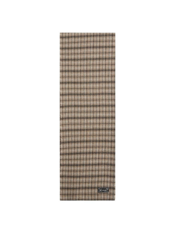 Brown Check Wool Scarf
