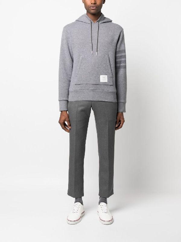 Diagonal Bar Wool Hoodie Knit