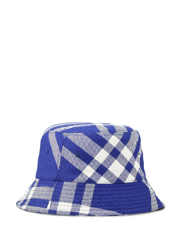 Wool Blend Check Bucket Hat