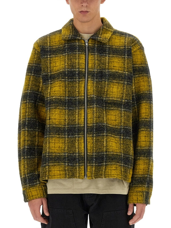 Check Pattern Wool Blend Jacket