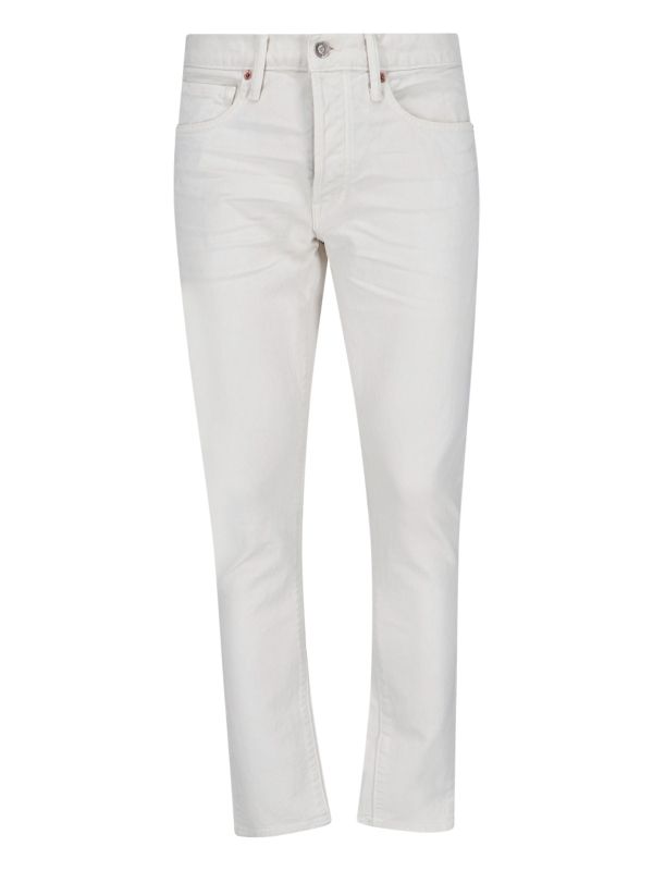 White Slim Fit Denim Pants