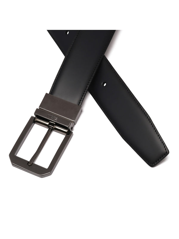 Z Zegna Navy Leather Belts