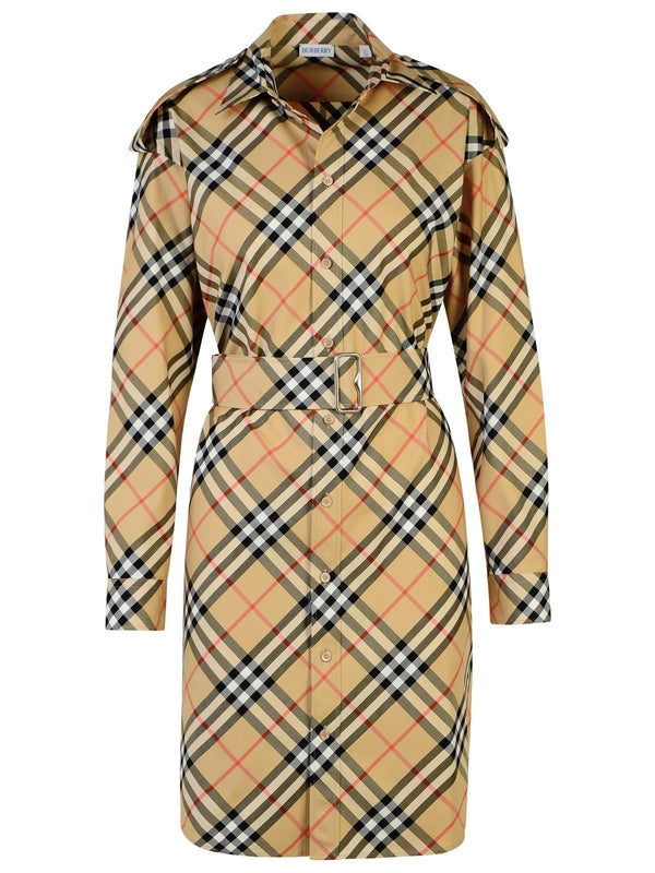 Vintage Check Cotton Shirt Dress