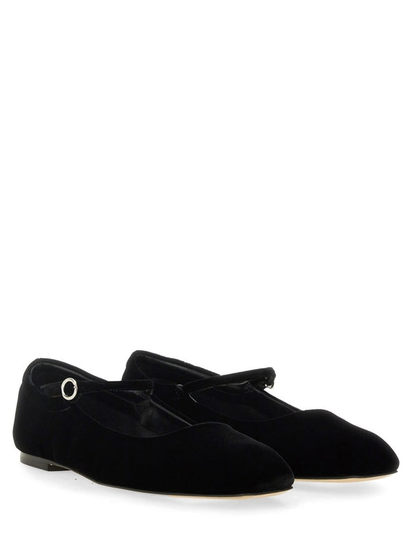 Black Velvet Flat Shoes