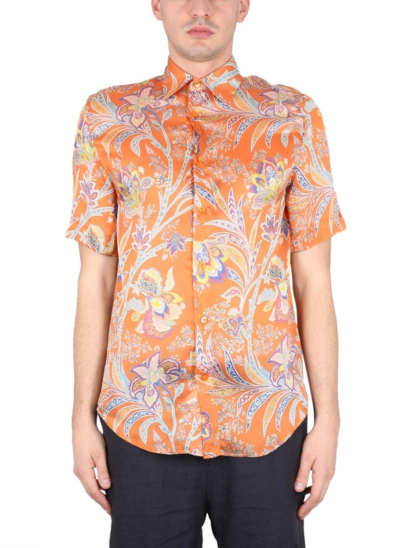 Allover Flower Print Short Sleeve Shirt