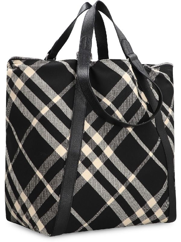 Check Pattern Canvas Tote Bag