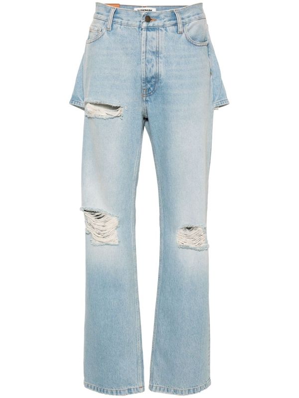 Cutout Cotton
  Denim Pants