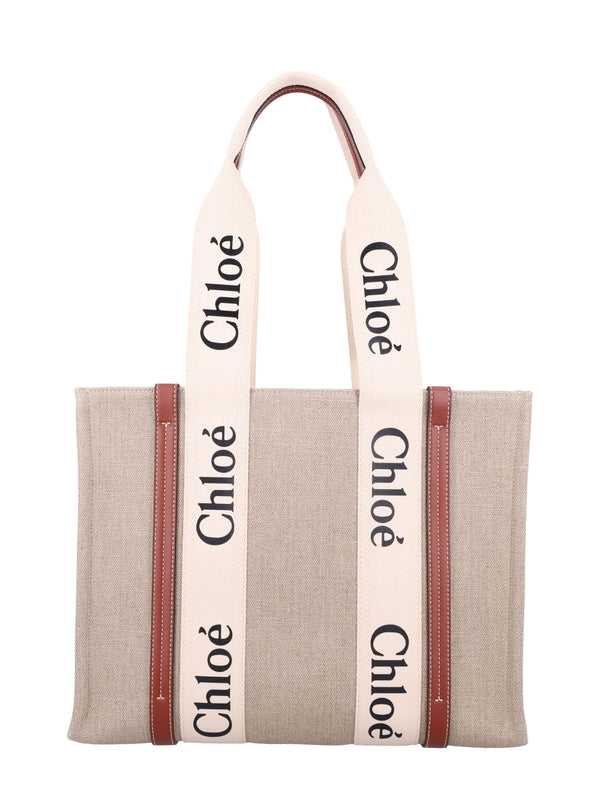 Woody Linen Medium Tote Bag