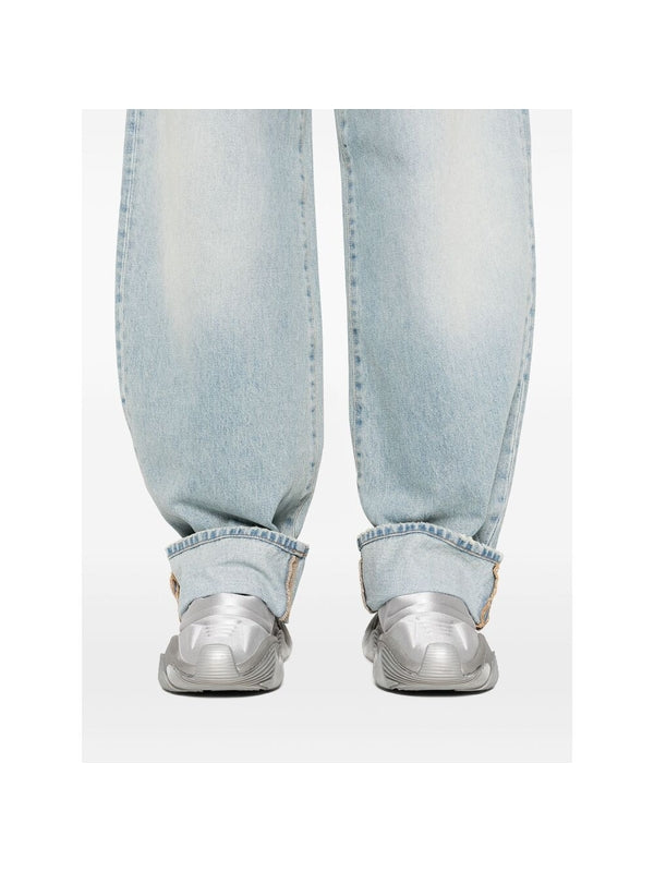 Back Logo Patch Turn-Up Denim
  Pants