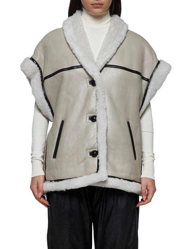 Beige Lambskin Shearling Jacket