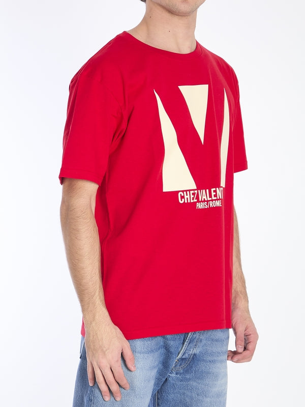 Chez Printed Cotton Short-sleeve
  T-shirt