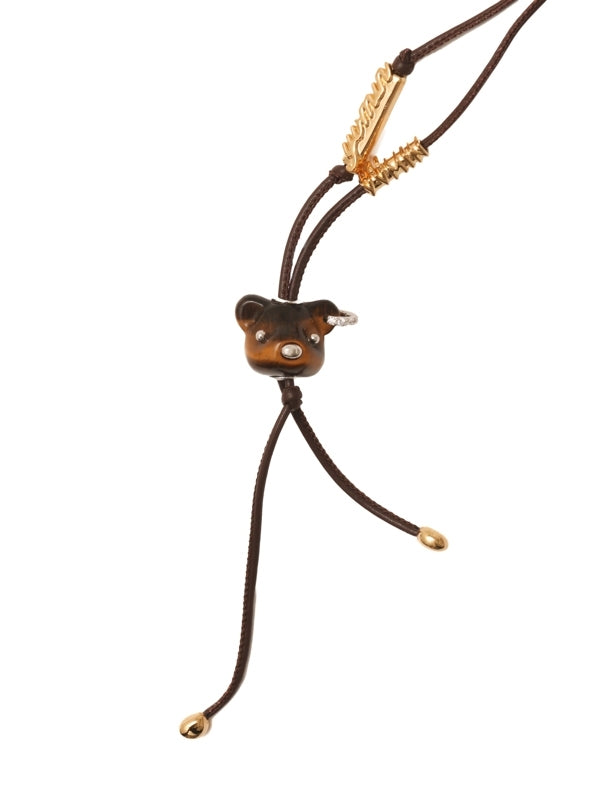 Wooden Bear Head Necklace