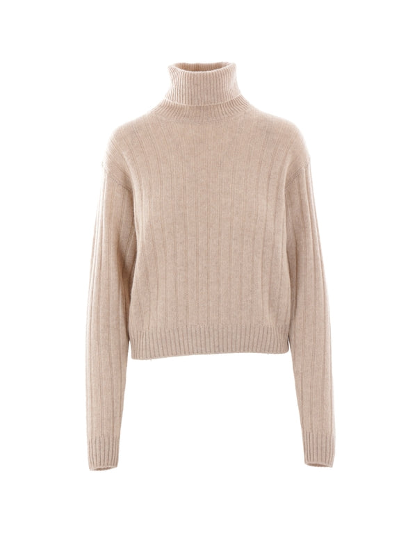 Triangle Patch High Neck Cashmere Knit