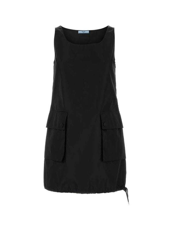 Back Triangle Logo Sleeveless Nylon Dress