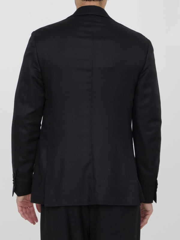 Boutonniere cashmere wool tailored jacket - jentestore_global