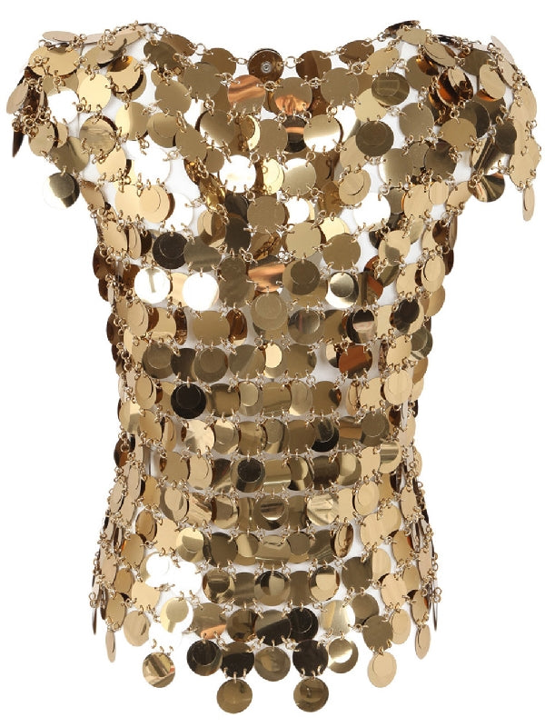 Gold Sequin Chainmail Top