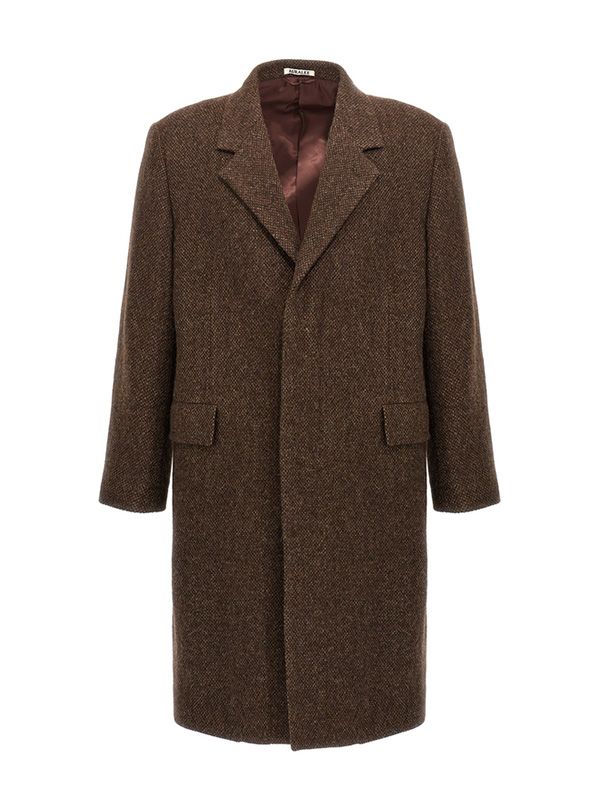 シングルブレスト アルパカウールコート