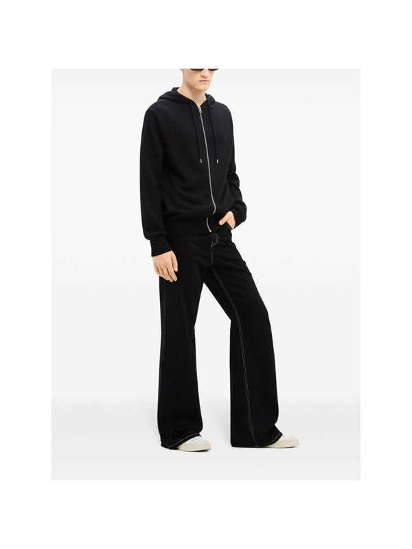 ロゴパッチ ウール フーディー ジップアップ