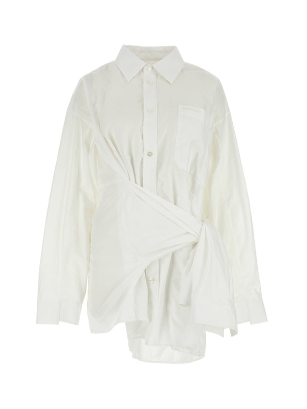 Tie-waist Cotton Shirt