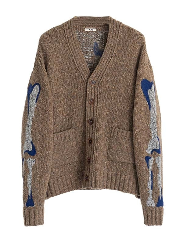 Needle Punched Bone Cardigan