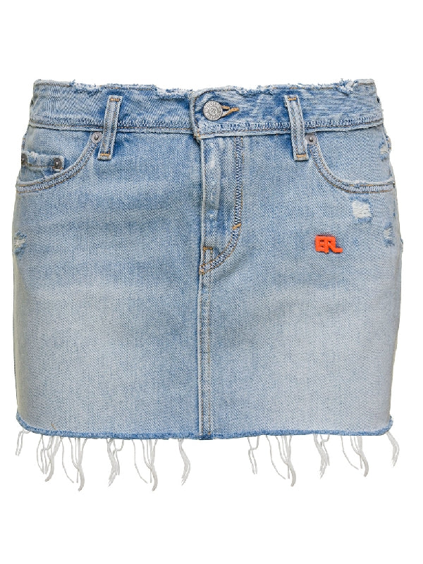 Levi's Distressed Low Edge Denim Skirt