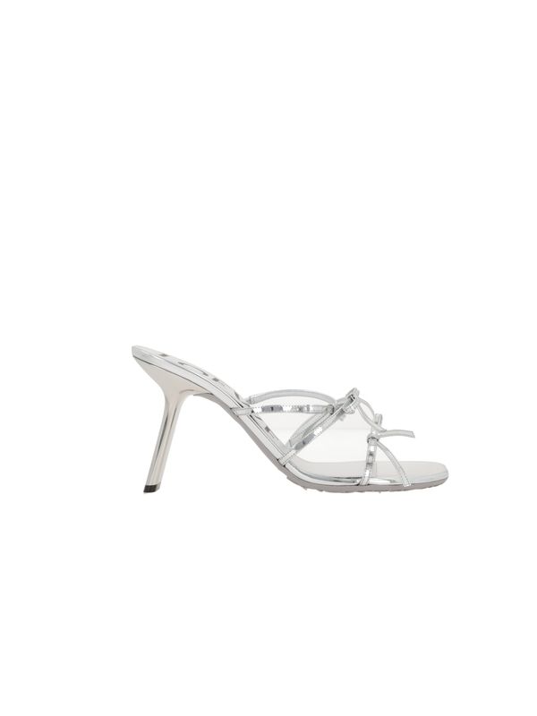 Bow Decoration Leather Sandal Heels