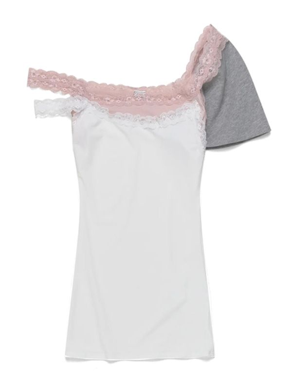 All-In White Pink Half Sleeve