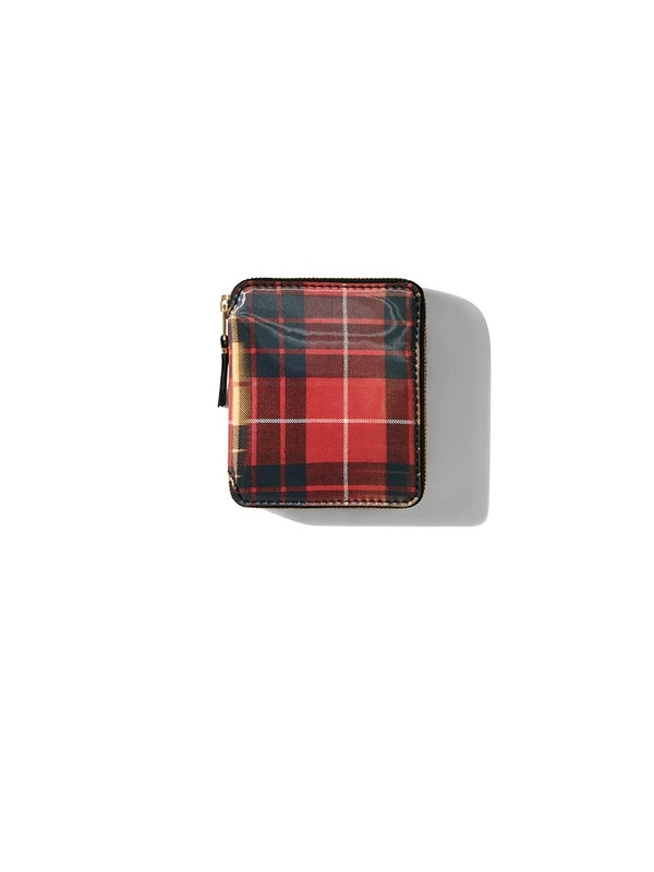 Tartan Check Zipper Around Wallet