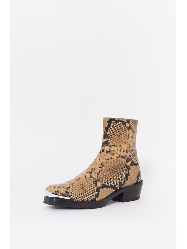Second/Layer Brown Animal Pattern Ankle Boots