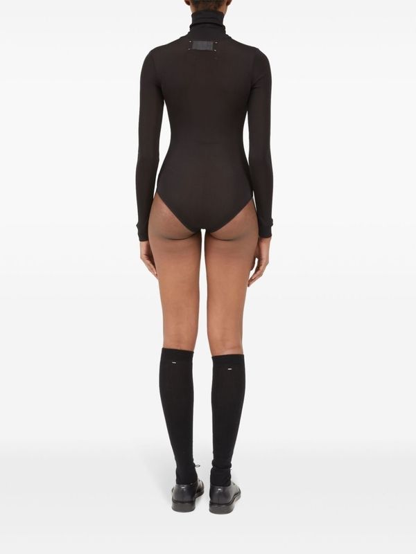 Back Stitch High-Neck Bodysuit