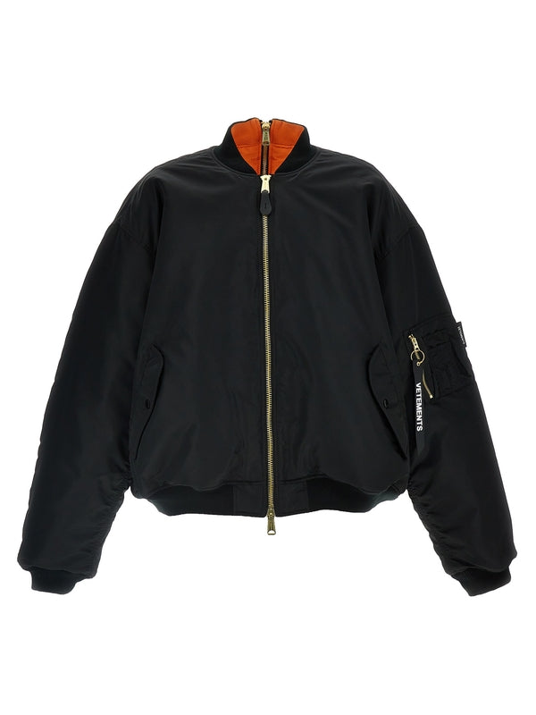 Reversible
  Back Zipper Bomber Jacket