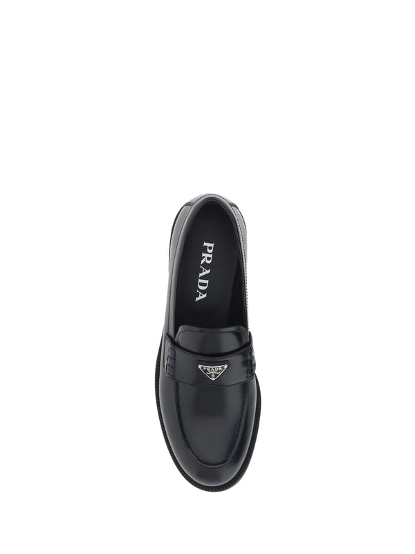 Triangular Logo Leather Loafer