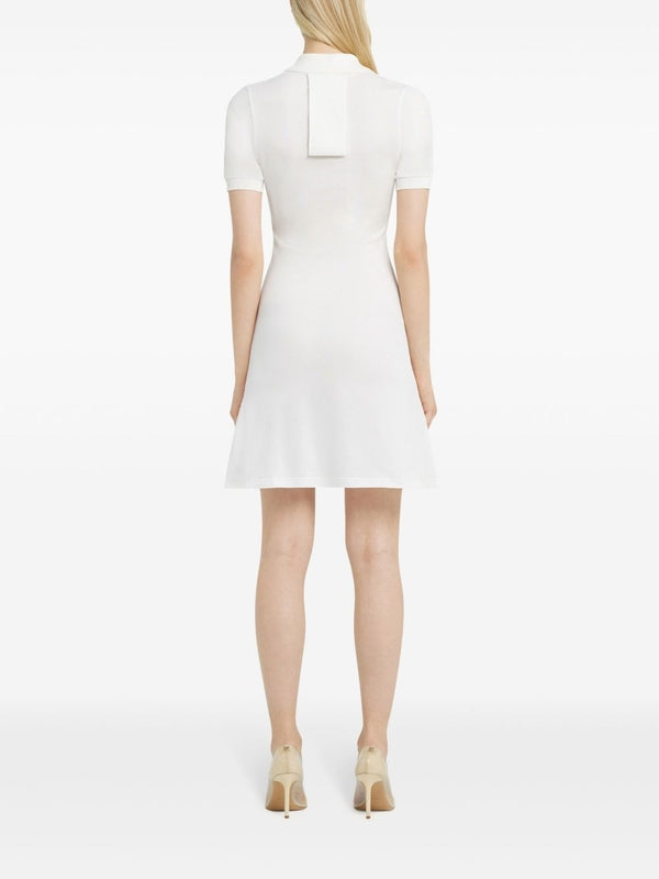 Polo Collar Cotton Mini Dress