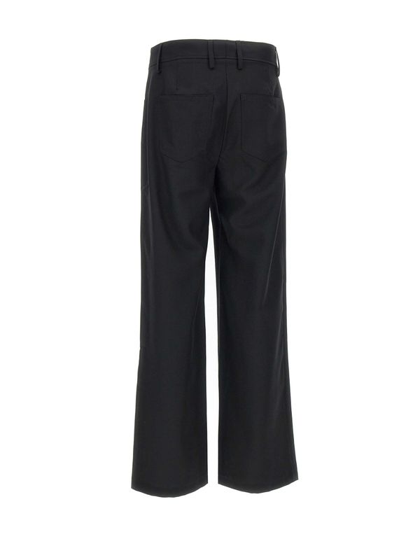 Straight Wool Blend Pants
