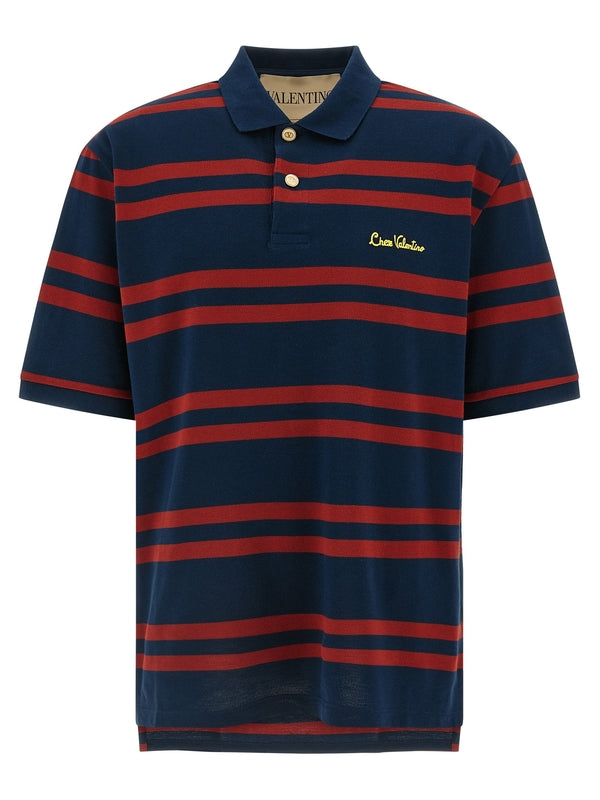 Valentino Striped Navy Polo Shirts