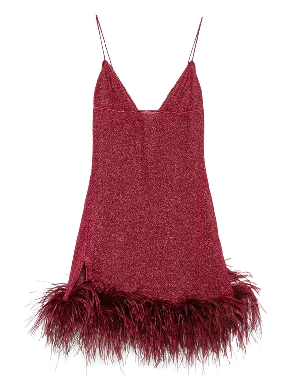 Oseree Burgundy Mini Dress