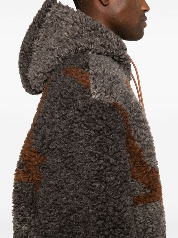 アナグラム ジャカード フリース フーディー ジャケット