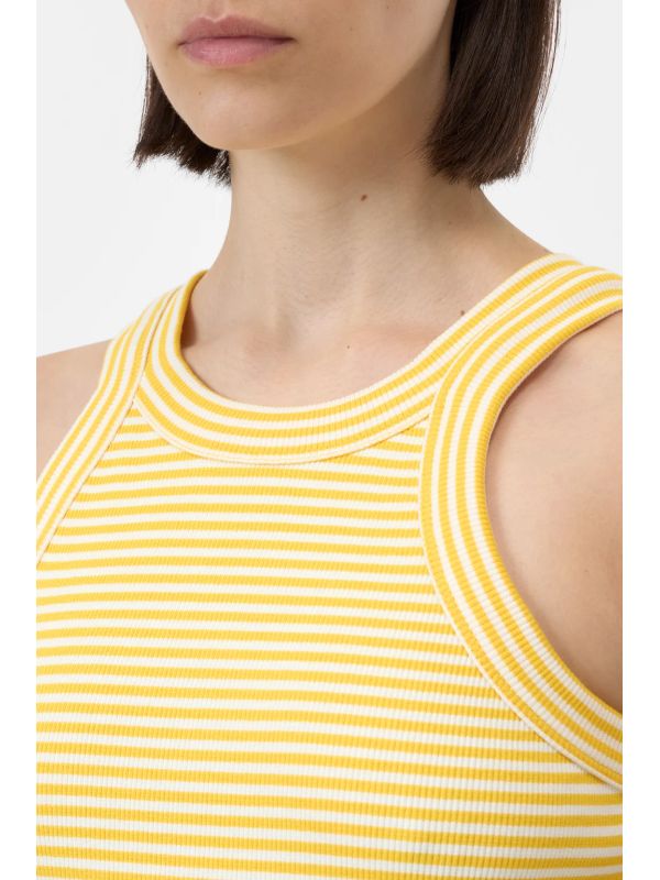 Logo Embroidery Stripe Tank
  Top